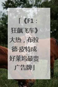 《F1：狂飙飞车》大热，布拉德·皮特成好莱坞最贵广告牌