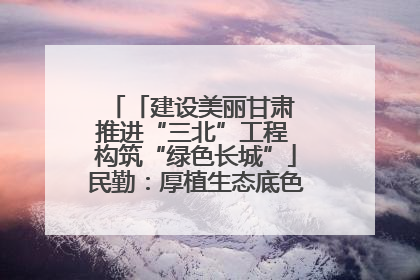 「建设美丽甘肃 推进“三北”工程 构筑“绿色长城”」民勤：厚植生态底色 筑牢绿色屏障