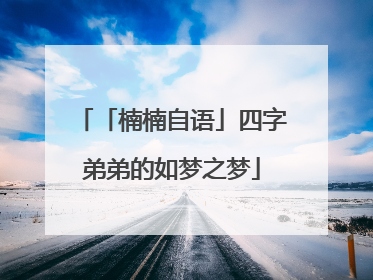 「楠楠自语」四字弟弟的如梦之梦