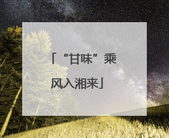 “甘味”乘风入湘来