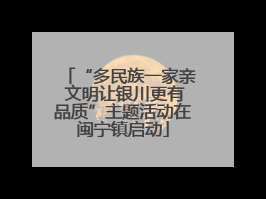 “多民族一家亲 文明让银川更有品质”主题活动在闽宁镇启动