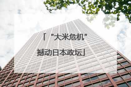 “大米危机”撼动日本政坛