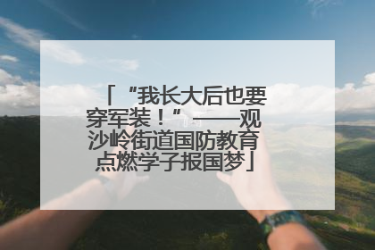 “我长大后也要穿军装！”——观沙岭街道国防教育点燃学子报国梦