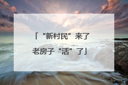 “新村民”来了 老房子“活”了