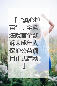 “溪心护苗”：全省法院首个涉诉未成年人保护公益项目正式启动