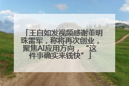 王自如发视频感谢董明珠雷军，称将再次创业，聚焦AI应用方向，“这件事确实来钱快”