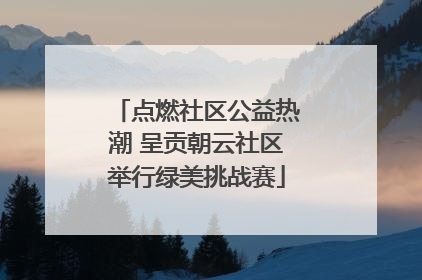 点燃社区公益热潮 呈贡朝云社区举行绿美挑战赛