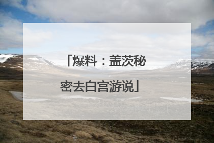 爆料：盖茨秘密去白宫游说