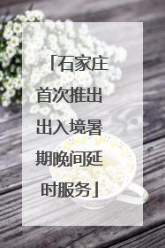 石家庄首次推出出入境暑期晚间延时服务