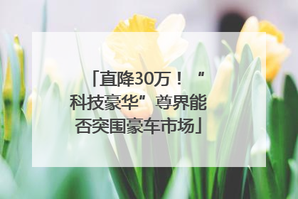 直降30万！“科技豪华”尊界能否突围豪车市场