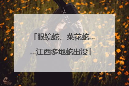 眼镜蛇、菜花蛇……江西多地蛇出没