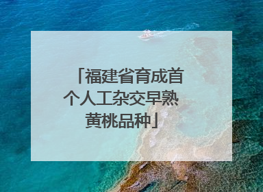 福建省育成首个人工杂交早熟黄桃品种