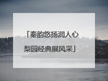 秦韵悠扬润人心 梨园经典展风采