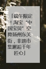 端午限定！淘宝“中国宝贝”空降扬州东关街，非遗市集邂逅千年匠心