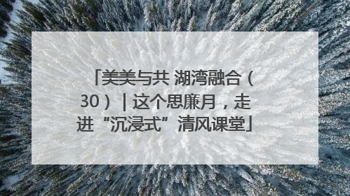 美美与共 湖湾融合（30）｜这个思廉月，走进“沉浸式”清风课堂