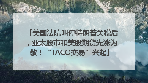 美国法院叫停特朗普关税后，亚太股市和美股期货先涨为敬！“TACO交易”兴起