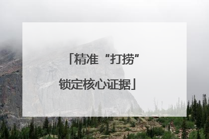 精准“打捞”锁定核心证据