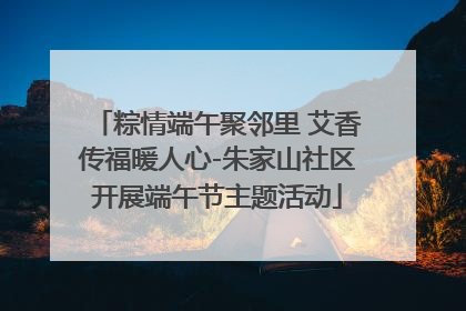 粽情端午聚邻里 艾香传福暖人心-朱家山社区开展端午节主题活动