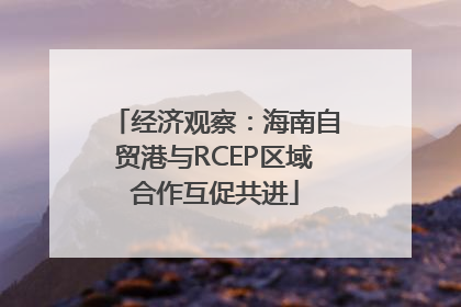 经济观察：海南自贸港与RCEP区域合作互促共进