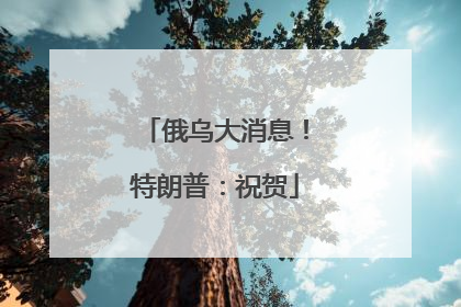 俄乌大消息！特朗普：祝贺