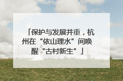 保护与发展并重，杭州在“依山理水”间唤醒“古村新生”