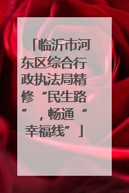 临沂市河东区综合行政执法局精修“民生路”，畅通“幸福线”