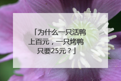 为什么一只活鸭上百元，一只烤鸭只要25元？