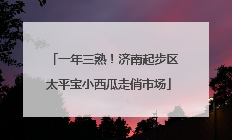 一年三熟！济南起步区太平宝小西瓜走俏市场