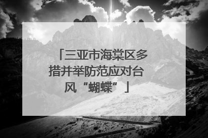 三亚市海棠区多措并举防范应对台风“蝴蝶”