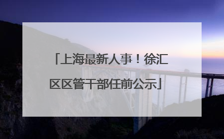 上海最新人事！徐汇区区管干部任前公示