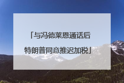 与冯德莱恩通话后 特朗普同意推迟加税