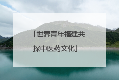 世界青年福建共探中医药文化