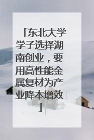 东北大学学子选择湖南创业，要用高性能金属复材为产业降本增效