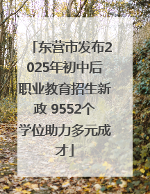 东营市发布2025年初中后职业教育招生新政 9552个学位助力多元成才