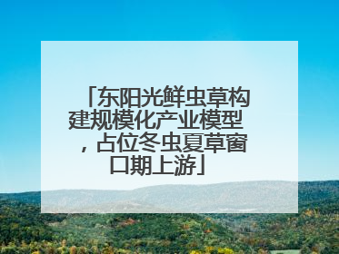 东阳光鲜虫草构建规模化产业模型，占位冬虫夏草窗口期上游