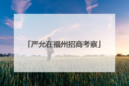严允在福州招商考察