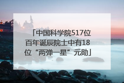 中国科学院517位百年诞辰院士中有18位“两弹一星”元勋