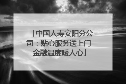 中国人寿安阳分公司：贴心服务送上门 金融温度暖人心