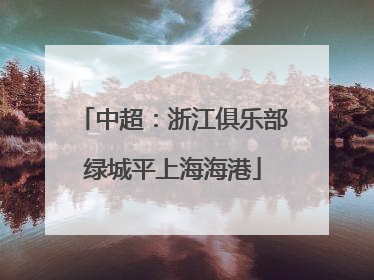 中超：浙江俱乐部绿城平上海海港