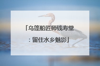 乌篷船匠师钱寿堂：留住水乡魅影