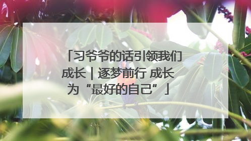 习爷爷的话引领我们成长｜逐梦前行 成长为“最好的自己”