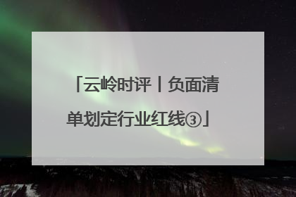 云岭时评丨负面清单划定行业红线③