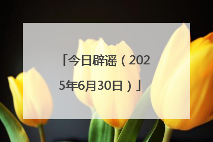 今日辟谣（2025年6月30日）