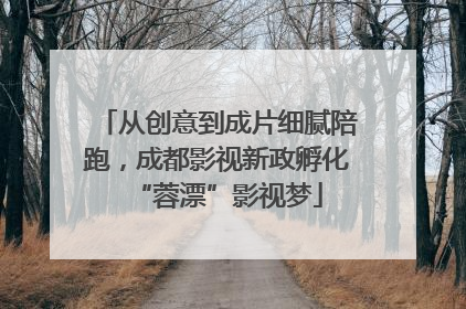 从创意到成片细腻陪跑，成都影视新政孵化“蓉漂”影视梦