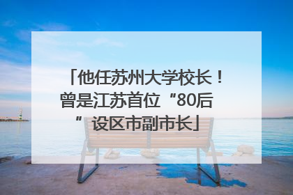 他任苏州大学校长！曾是江苏首位“80后”设区市副市长