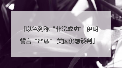 以色列称“非常成功” 伊朗誓言“严惩” 美国仍想谈判