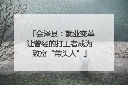 会泽县：就业变革让曾经的打工者成为致富“带头人”