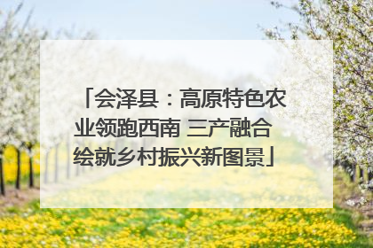 会泽县：高原特色农业领跑西南 三产融合绘就乡村振兴新图景