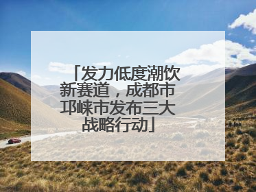发力低度潮饮新赛道，成都市邛崃市发布三大战略行动