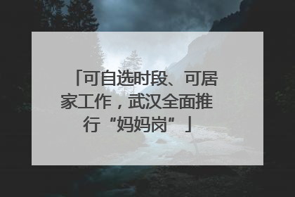 可自选时段、可居家工作，武汉全面推行“妈妈岗”